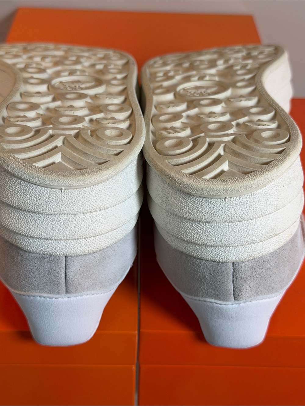 Adidas Gazelle Bold Women’s Light Gray Suede Sneakers with White Stripes - Picture 8 of 9